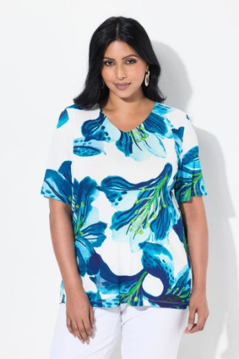 Plus size veliki brojevi Majica kratkih rukava V ovratnika za punije