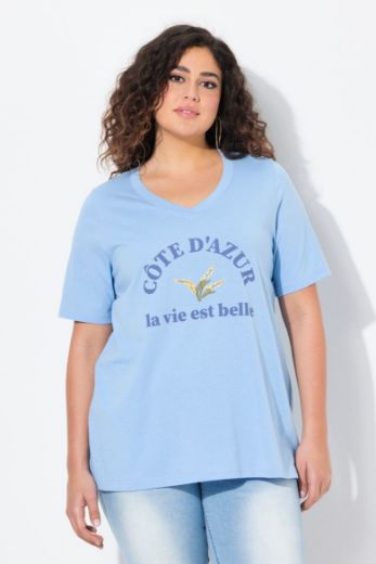 Plus size veliki brojevi Majica kratkih rukava V ovratnika za punije