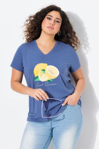 Plus size veliki brojevi Majica kratkih rukava V ovratnika za punije