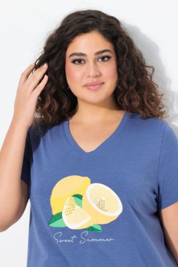 Plus size veliki brojevi Majica kratkih rukava V ovratnika za punije