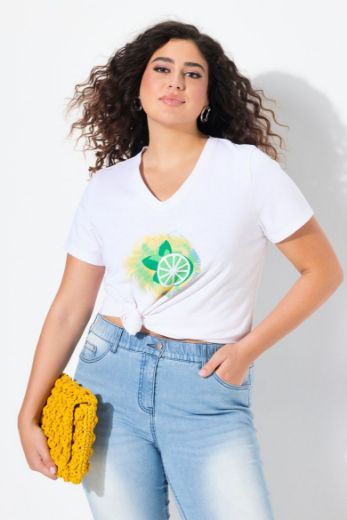 Plus size veliki brojevi Majica kratkih rukava V ovratnika za punije