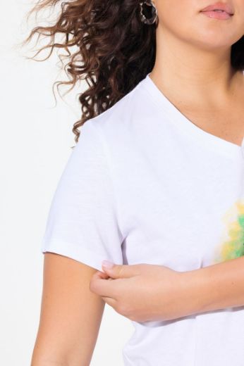 Plus size veliki brojevi Majica kratkih rukava V ovratnika za punije