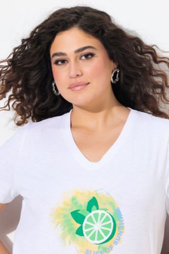 Plus size veliki brojevi Majica kratkih rukava V ovratnika za punije
