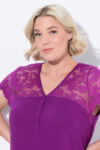 Plus size veliki brojevi Spavaćica kratkih rukava V ovratnika za punije