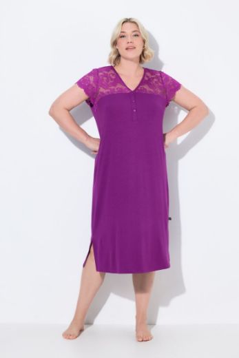 Plus size veliki brojevi Spavaćica kratkih rukava V ovratnika za punije