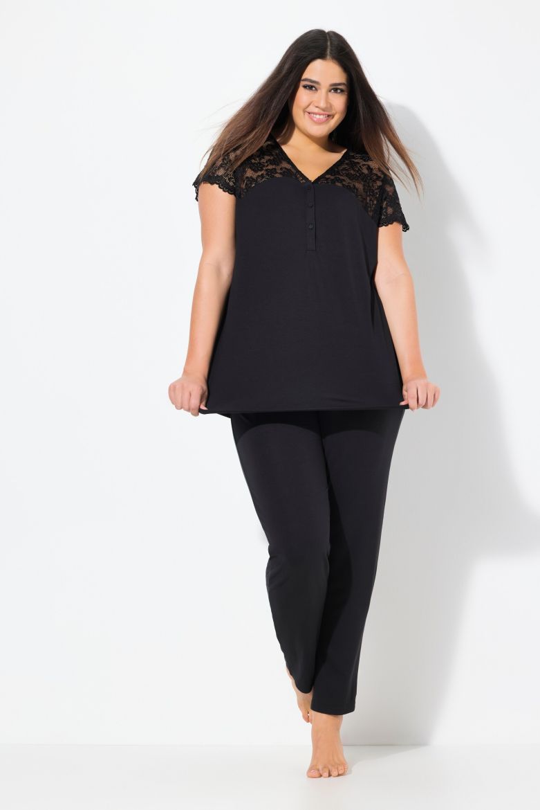 Plus size veliki brojevi Pidžama kratkih rukava i dugih nogavica za punije