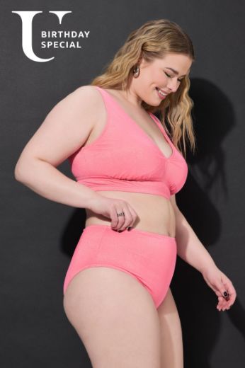 Plus size veliki brojevi Kupaće gaće visokog struka sa svjetlucavim efektom za punije