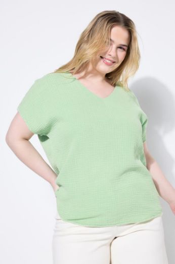 Plus size veliki brojevi Bluza kratkih rukava V izreza za punije