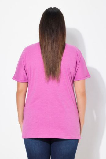 Plus size veliki brojevi Majica kratkih rukava V ovratnika za punije