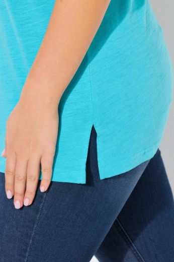 Plus size veliki brojevi Majica kratkih rukava V ovratnika za punije