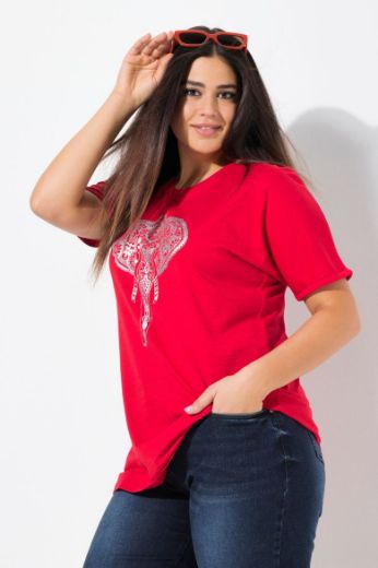 Plus size veliki brojevi Majica kratkih rukava V ovratnika za punije