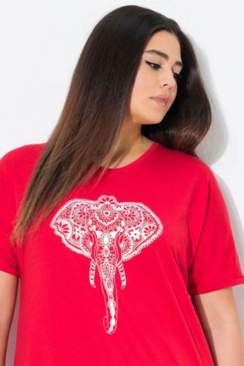 Plus size veliki brojevi Majica kratkih rukava V ovratnika za punije