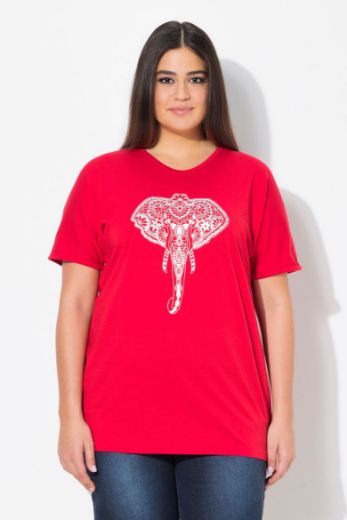 Plus size veliki brojevi Majica kratkih rukava V ovratnika za punije