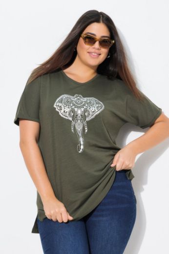 Plus size veliki brojevi Majica kratkih rukava V ovratnika za punije