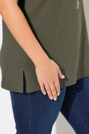 Plus size veliki brojevi Majica kratkih rukava V ovratnika za punije