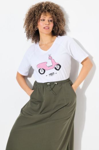 Plus size veliki brojevi Majica kratkih rukava V ovratnika za punije
