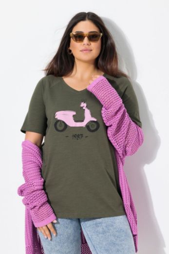 Plus size veliki brojevi Majica kratkih rukava V ovratnika za punije