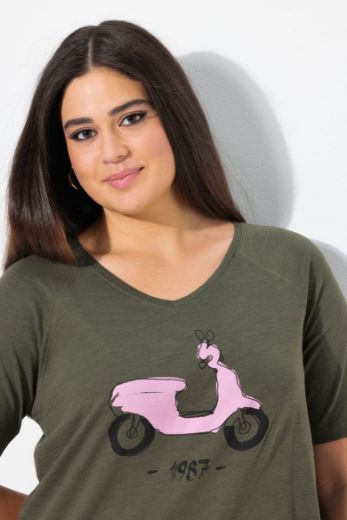 Plus size veliki brojevi Majica kratkih rukava V ovratnika za punije
