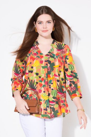 Plus size veliki brojevi Bluza 3/4 rukava V ovratnika za punije