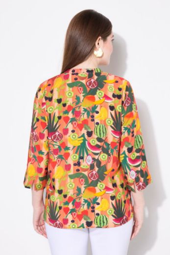 Plus size veliki brojevi Bluza 3/4 rukava V ovratnika za punije