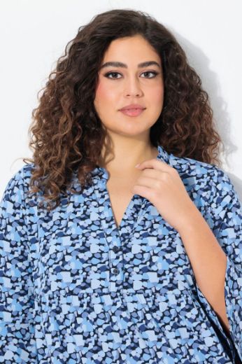 Plus size veliki brojevi Haljina midi 3/4 rukava A kroja za punije