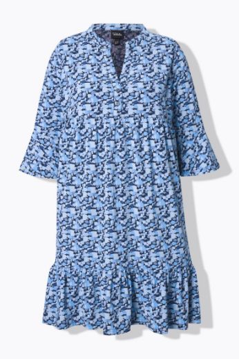 Plus size veliki brojevi Haljina midi 3/4 rukava A kroja za punije
