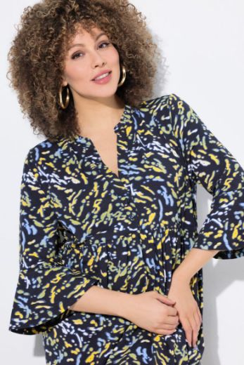 Plus size veliki brojevi Haljina midi 3/4 rukava A kroja za punije
