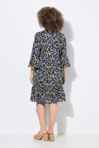 Plus size veliki brojevi Haljina midi 3/4 rukava A kroja za punije