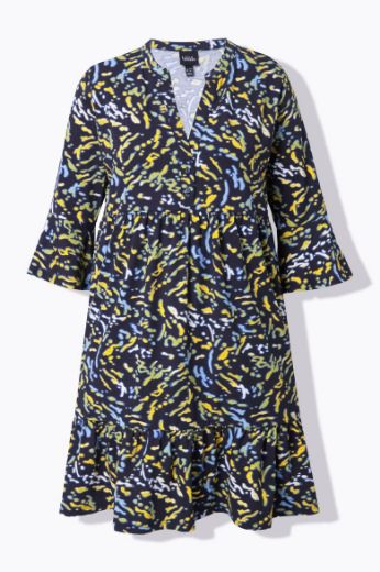 Plus size veliki brojevi Haljina midi 3/4 rukava A kroja za punije