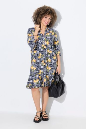 Plus size veliki brojevi Haljina midi 3/4 rukava A kroja za punije