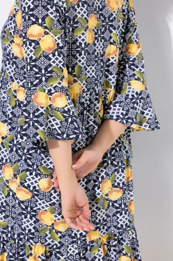 Plus size veliki brojevi Haljina midi 3/4 rukava A kroja za punije