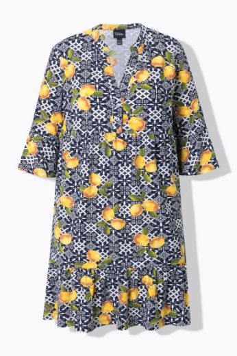 Plus size veliki brojevi Haljina midi 3/4 rukava A kroja za punije