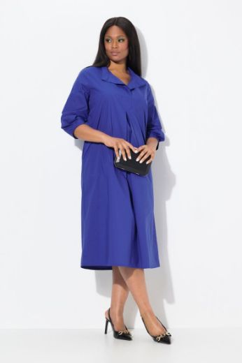 Plus size veliki brojevi Haljina midi 3/4 rukava A kroja za punije