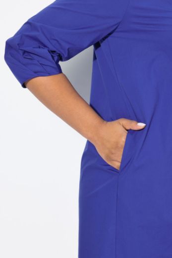 Plus size veliki brojevi Haljina midi 3/4 rukava A kroja za punije