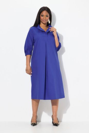Plus size veliki brojevi Haljina midi 3/4 rukava A kroja za punije