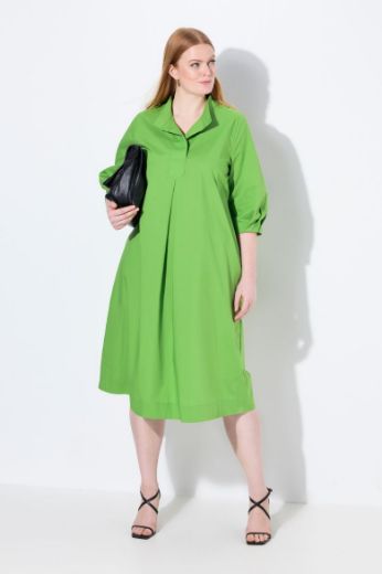Plus size veliki brojevi Haljina midi 3/4 rukava A kroja za punije