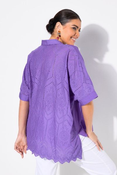 Veliki brojevi Bluza kratkih rukava šireg kroja moda za punije