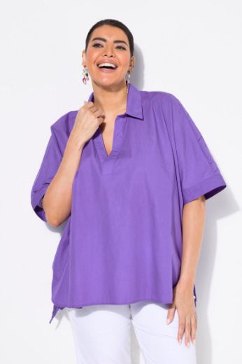 Plus size veliki brojevi Bluza kratkih rukava šireg kroja za punije