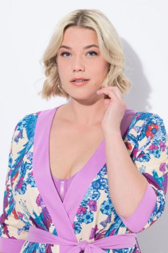 Plus size veliki brojevi Ogrtač 3/4 rukava V ovratnika za punije