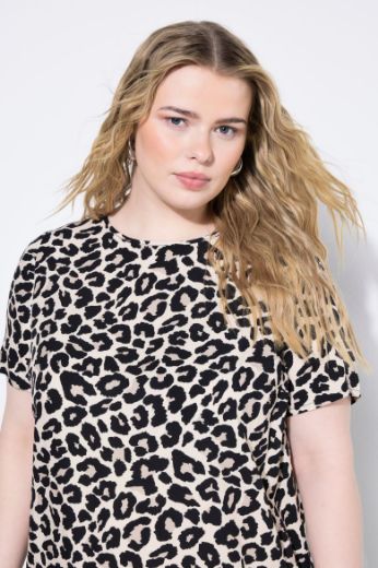 Plus size veliki brojevi Haljina midi kratkih rukava za punije