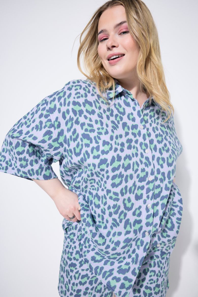 Plus size veliki brojevi Bluza od muslina šireg kroja za punije