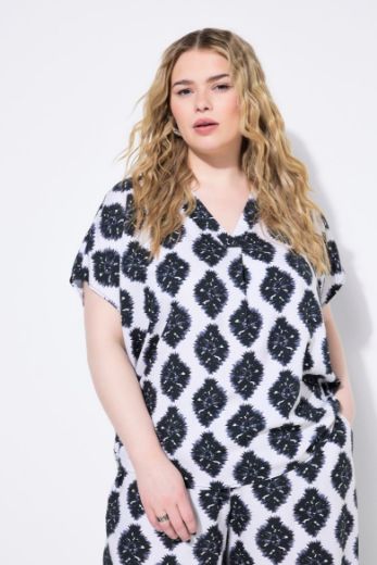 Plus size veliki brojevi Bluza kratkih rukava šireg kroja za punije