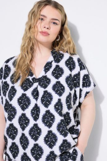 Plus size veliki brojevi Bluza kratkih rukava šireg kroja za punije