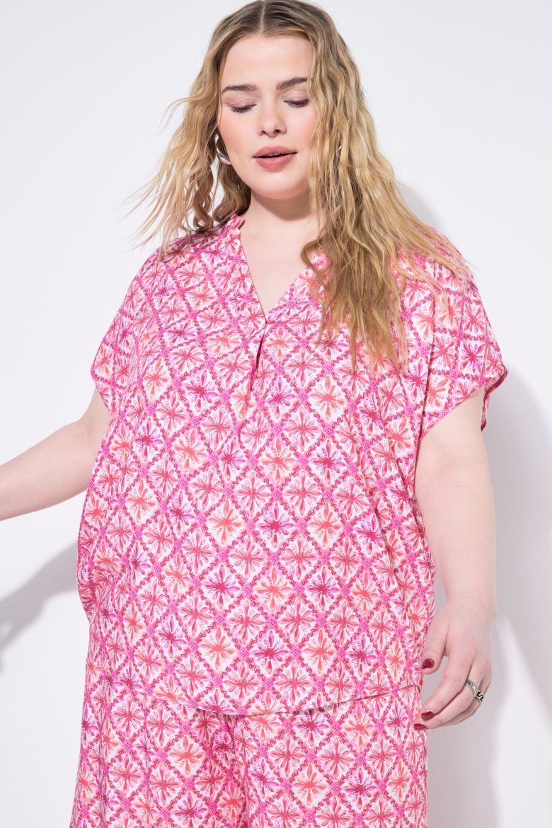 Plus size veliki brojevi Bluza kratkih rukava šireg kroja za punije