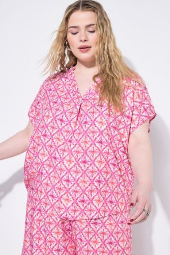 Plus size veliki brojevi Bluza kratkih rukava šireg kroja za punije