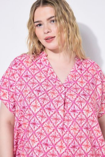 Plus size veliki brojevi Bluza kratkih rukava šireg kroja za punije
