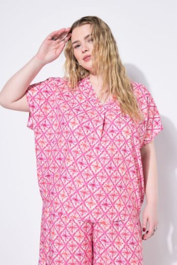 Plus size veliki brojevi Bluza kratkih rukava šireg kroja za punije