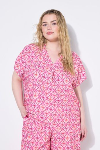 Plus size veliki brojevi Bluza kratkih rukava šireg kroja za punije