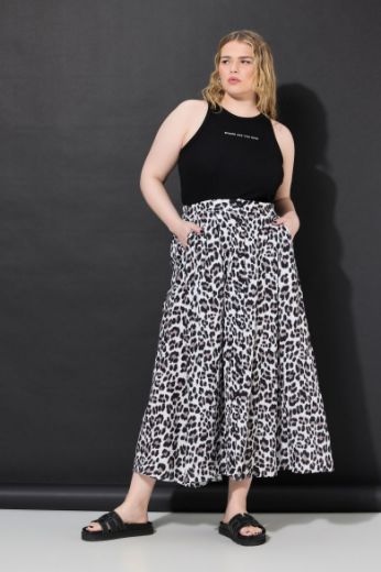 Plus size veliki brojevi Suknja A kroja s leopard uzorkom za punije