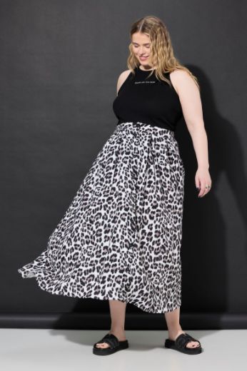 Plus size veliki brojevi Suknja A kroja s leopard uzorkom za punije